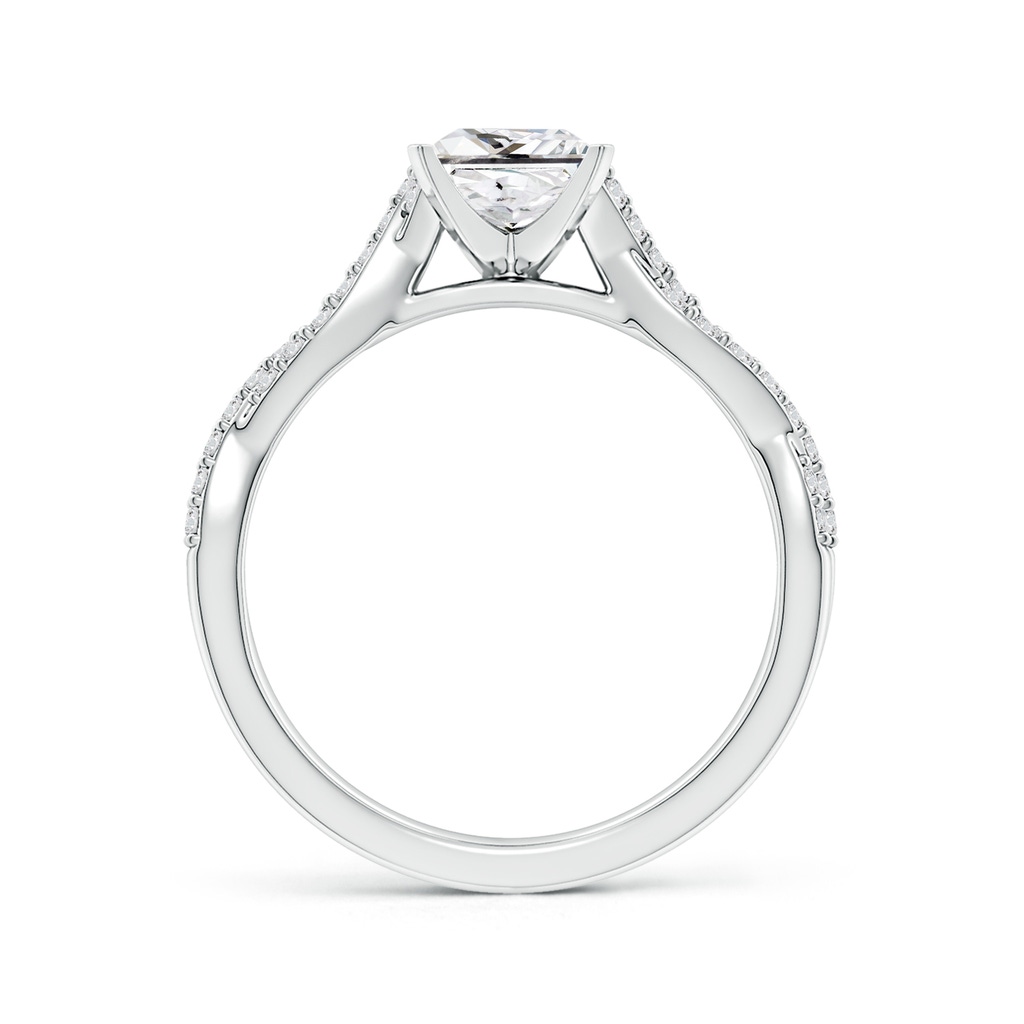 5.5mm HSI2 Peg Head Princess-Cut Diamond Twist Shank Engagement Ring in White Gold Side 199