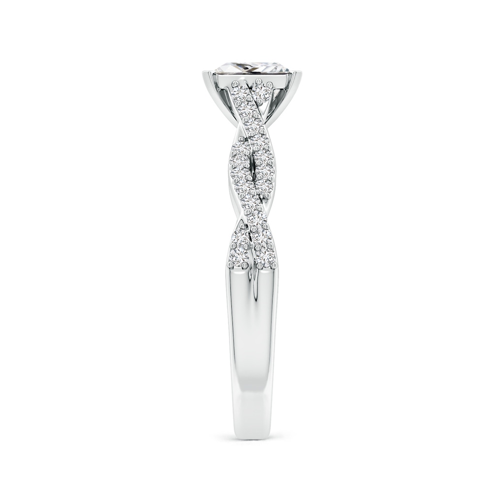 5.5mm HSI2 Peg Head Princess-Cut Diamond Twist Shank Engagement Ring in White Gold Side 299