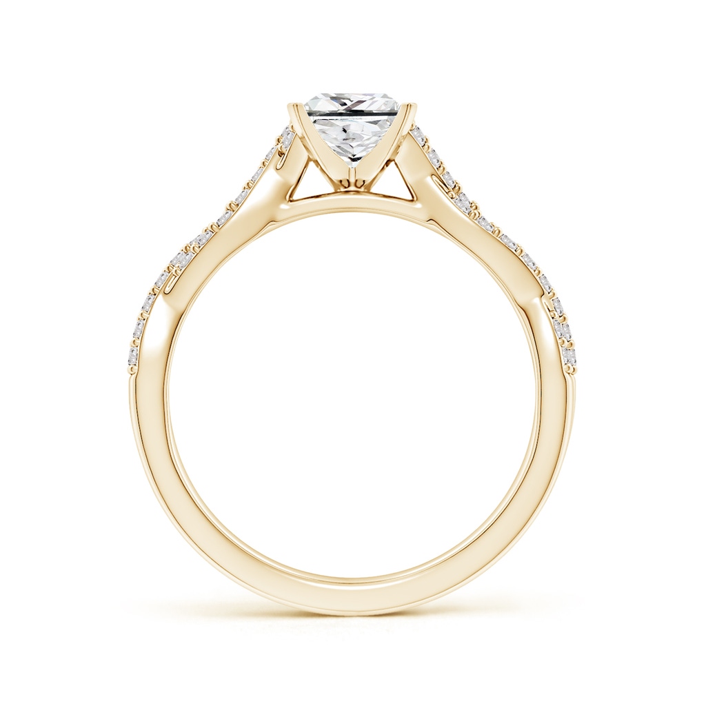 5mm IJI1I2 Peg Head Princess-Cut Diamond Twist Shank Engagement Ring in Yellow Gold Side 199