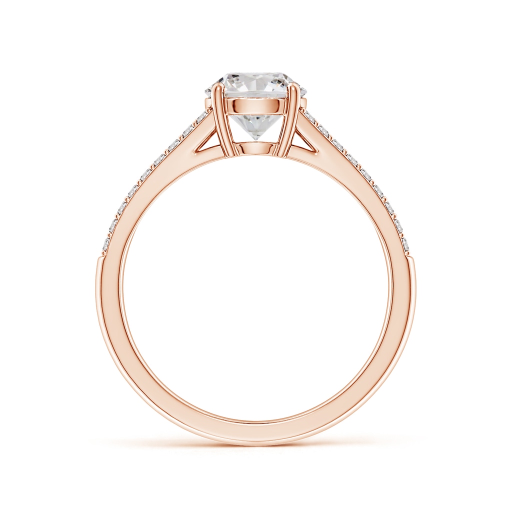 6.5mm IJI1I2 Solitaire Round Diamond Split Shank Engagement Ring in Rose Gold Side 199