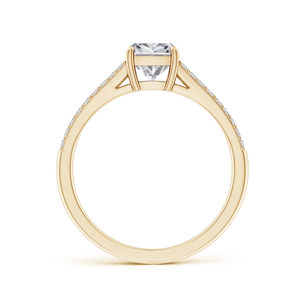 5.5mm IJI1I2 Solitaire Cushion Diamond Split Shank Engagement Ring in Yellow Gold Side 199