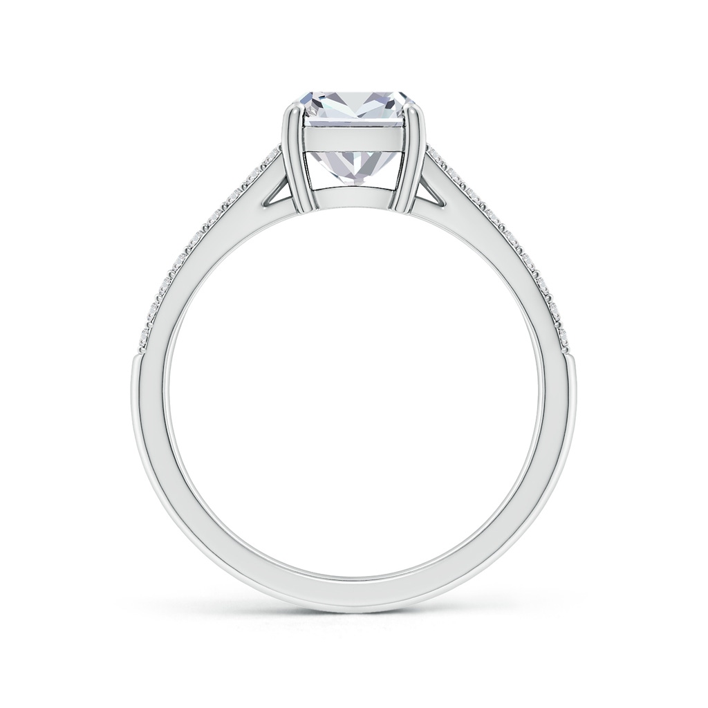 6.5mm HSI2 Solitaire Cushion Diamond Split Shank Engagement Ring in White Gold Side 199