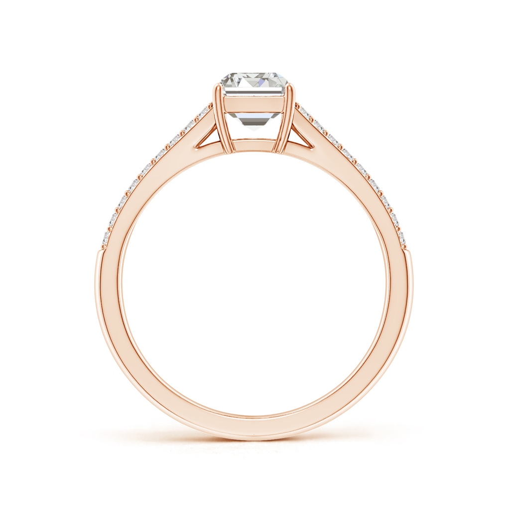 7x5mm IJI1I2 Solitaire Emerald-Cut Diamond Split Shank Engagement Ring in Rose Gold Side 199