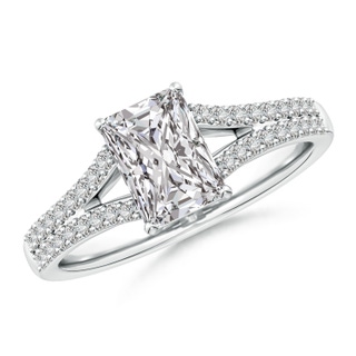 7.5x5.8mm IJI1I2 Solitaire Radiant-Cut Diamond Split Shank Engagement Ring in P950 Platinum