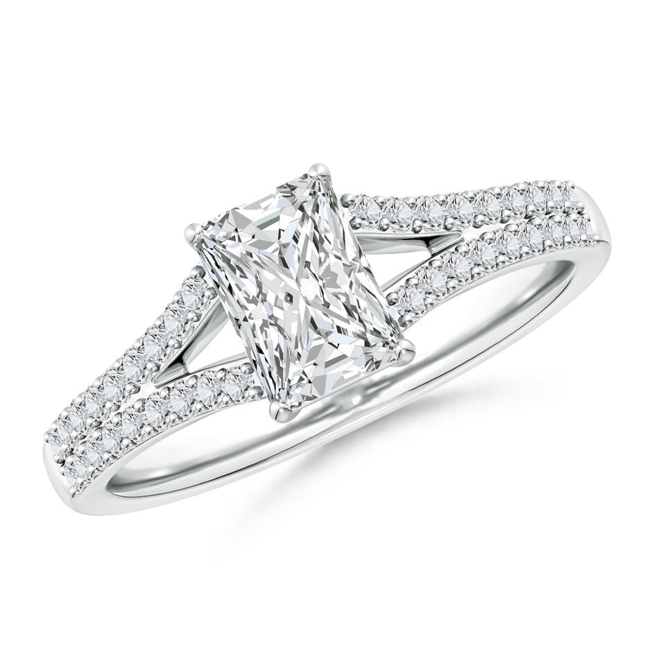 7x5mm HSI2 Solitaire Radiant-Cut Diamond Split Shank Engagement Ring in White Gold 