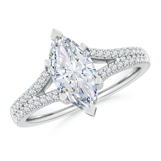 12x6mm GVS2 Solitaire Marquise Diamond Split Shank Engagement Ring in P950 Platinum