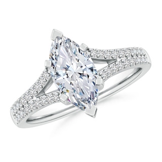 12x6mm HSI2 Solitaire Marquise Diamond Split Shank Engagement Ring in P950 Platinum
