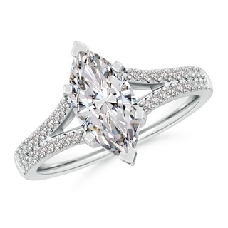 12x6mm IJI1I2 Solitaire Marquise Diamond Split Shank Engagement Ring in P950 Platinum