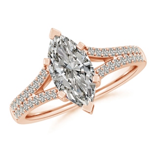 12x6mm KI3 Solitaire Marquise Diamond Split Shank Engagement Ring in 9K Rose Gold