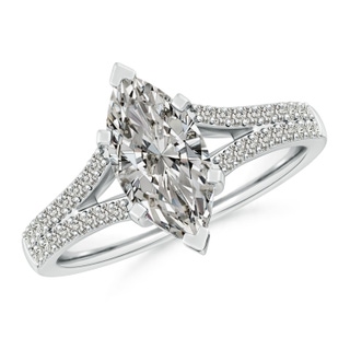 12x6mm KI3 Solitaire Marquise Diamond Split Shank Engagement Ring in P950 Platinum