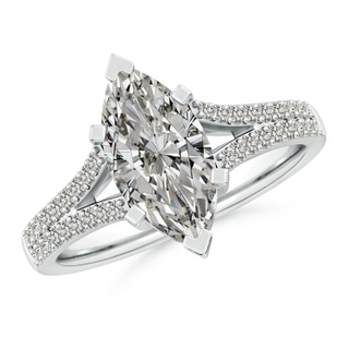 13x6.5mm KI3 Solitaire Marquise Diamond Split Shank Engagement Ring in P950 Platinum