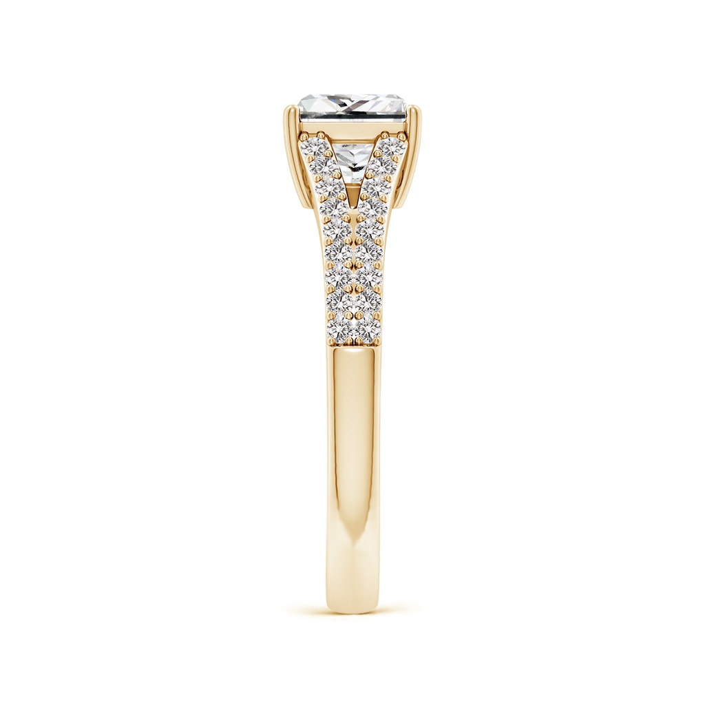 5.5mm IJI1I2 Solitaire Princess-Cut Diamond Split Shank Engagement Ring in Yellow Gold Side 299