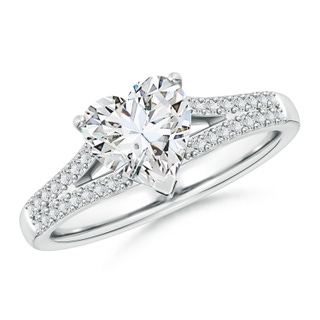 7.5mm HSI2 Solitaire Heart-Shaped Diamond Split Shank Engagement Ring in P950 Platinum