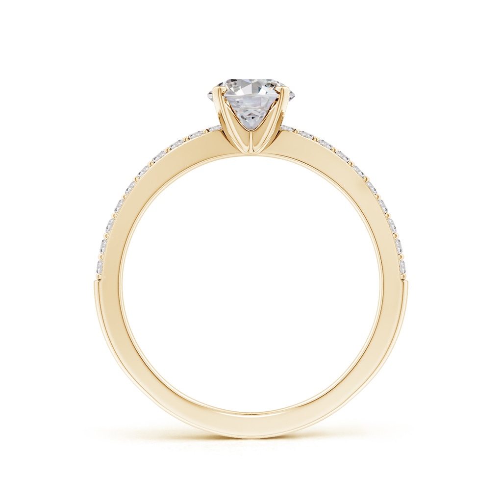7.7x5.7mm IJI1I2 Solitaire Oval Diamond Crossover Shank Engagement Ring in Yellow Gold Side 199