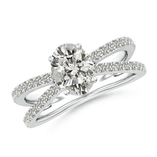 8.5x6.5mm KI3 Solitaire Oval Diamond Crossover Shank Engagement Ring in P950 Platinum