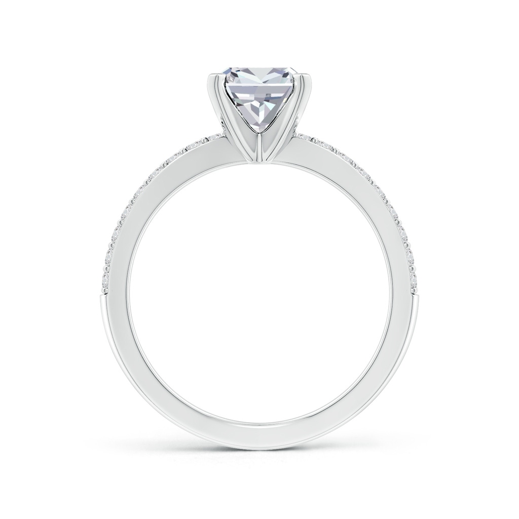 6.5mm HSI2 Solitaire Cushion Diamond Crossover Shank Engagement Ring in White Gold Side 199