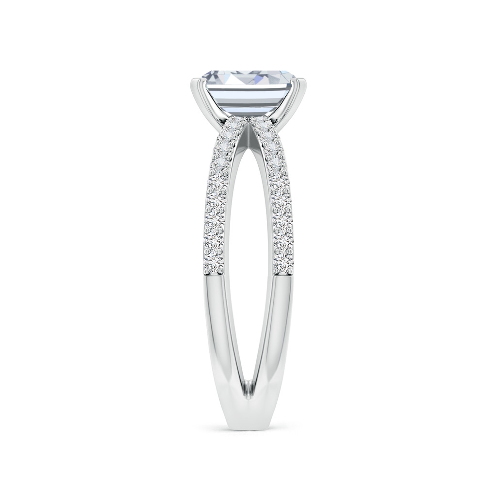 7x5mm HSI2 Solitaire Emerald-Cut Diamond Crossover Shank Engagement Ring in White Gold Side 299