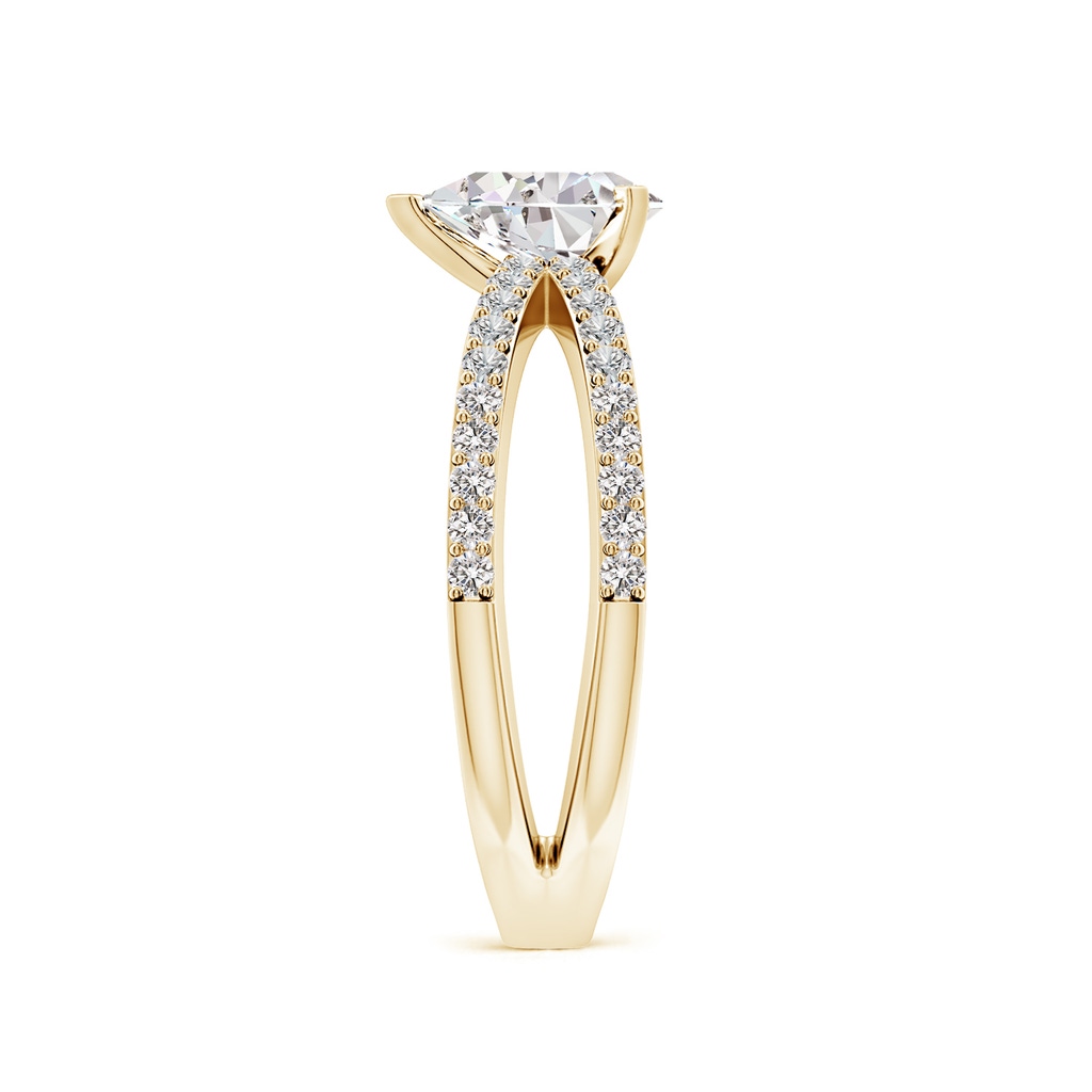 7.7x5.7mm IJI1I2 Solitaire Pear Diamond Crossover Shank Engagement Ring in Yellow Gold Side 299
