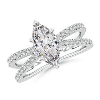 12x6mm IJI1I2 Solitaire Marquise Diamond Crossover Shank Engagement Ring in P950 Platinum