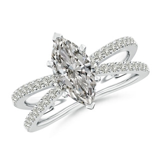 12x6mm KI3 Solitaire Marquise Diamond Crossover Shank Engagement Ring in P950 Platinum