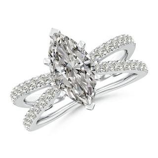 13x6.5mm KI3 Solitaire Marquise Diamond Crossover Shank Engagement Ring in P950 Platinum