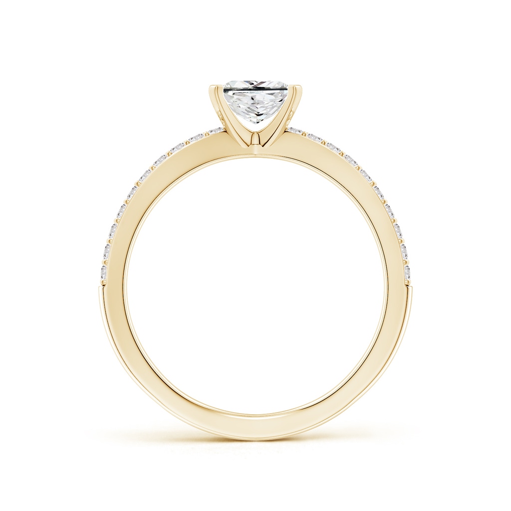5.5mm IJI1I2 Solitaire Princess-Cut Diamond Crossover Shank Engagement Ring in Yellow Gold Side 199
