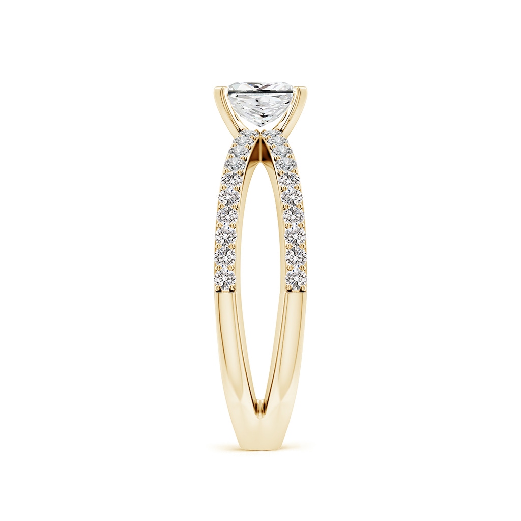 5.5mm IJI1I2 Solitaire Princess-Cut Diamond Crossover Shank Engagement Ring in Yellow Gold Side 299