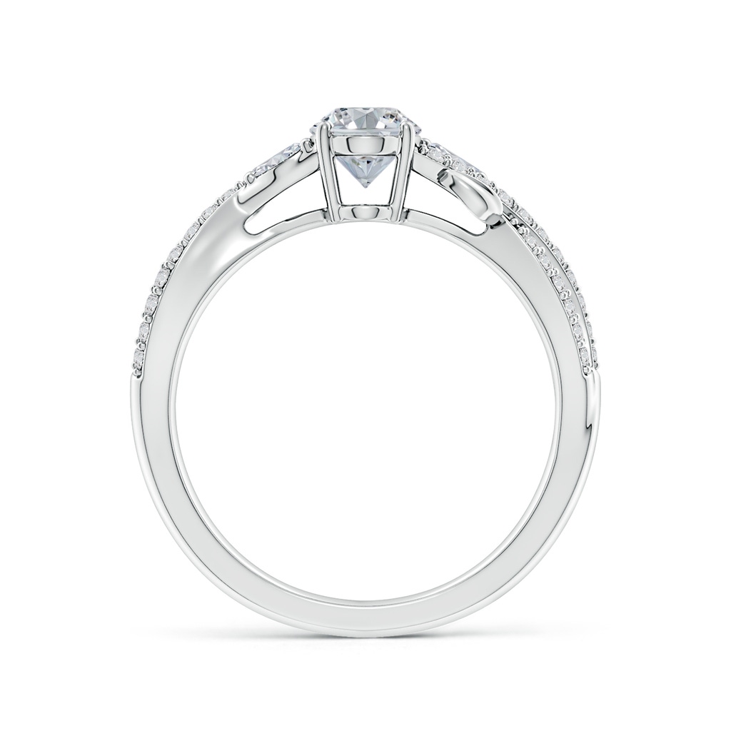 7x5mm HSI2 Nature-Inspired Oval and Marquise Diamond Side Stone Engagement Ring in White Gold Side 199