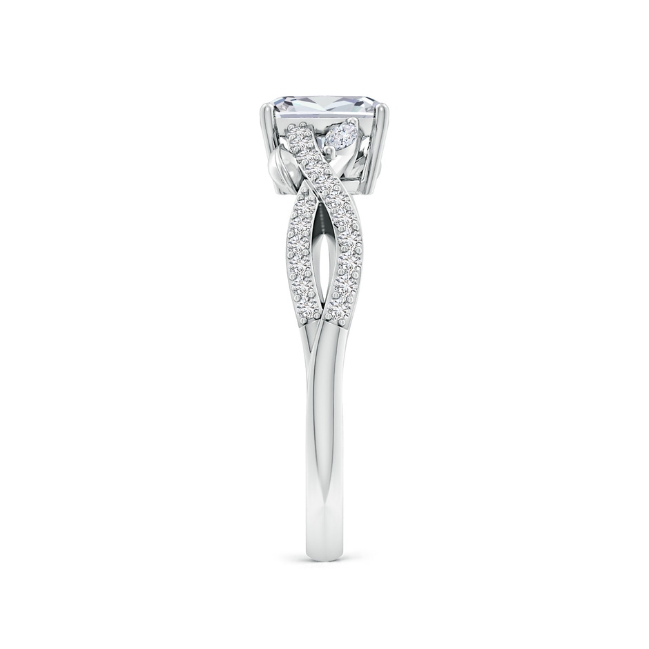 6.5x4.5mm HSI2 Nature-Inspired Cushion Rectangular and Marquise Diamond Side Stone Engagement Ring in White Gold side 299