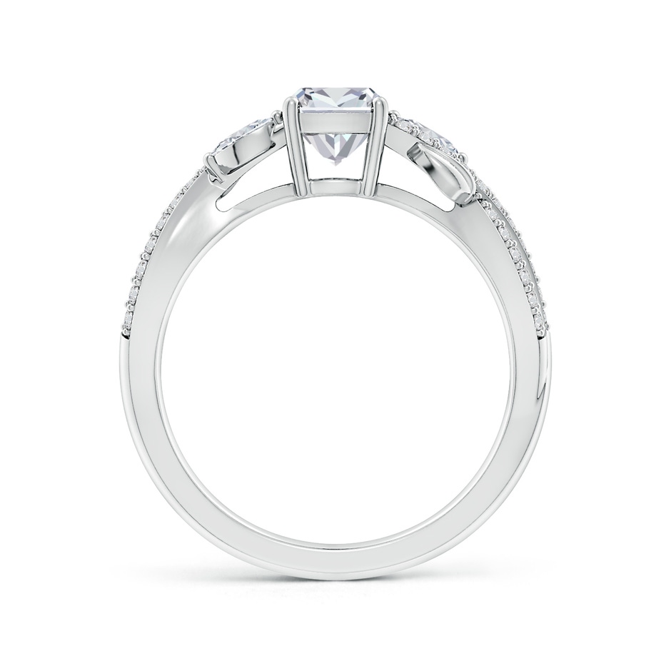 7x5mm HSI2 Nature-Inspired Cushion Rectangular and Marquise Diamond Side Stone Engagement Ring in White Gold side 199