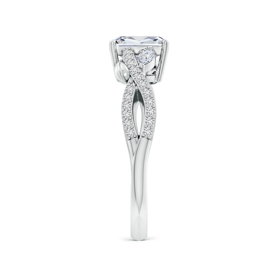 7x5mm HSI2 Nature-Inspired Cushion Rectangular and Marquise Diamond Side Stone Engagement Ring in White Gold side 299