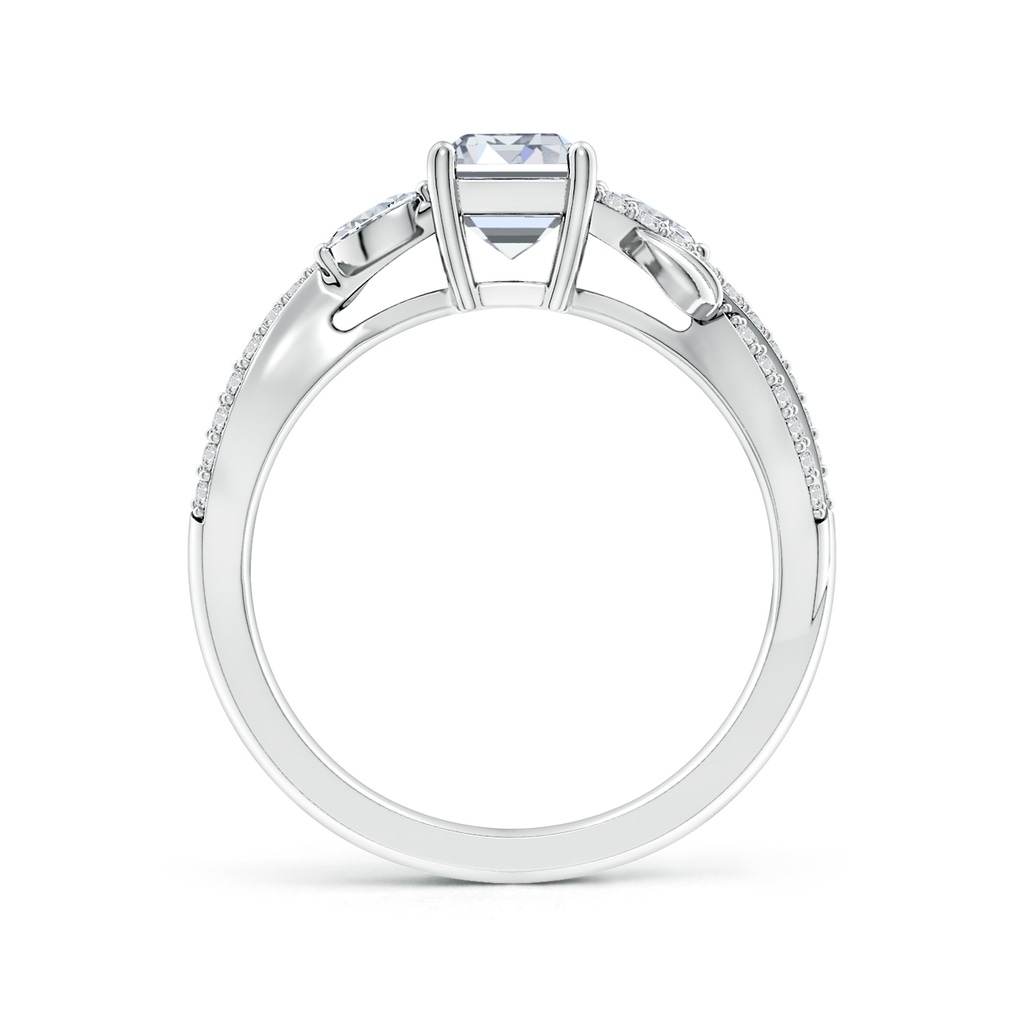 7x5mm HSI2 Nature-Inspired Emerald-Cut and Marquise Diamond Side Stone Engagement Ring in White Gold Side 199
