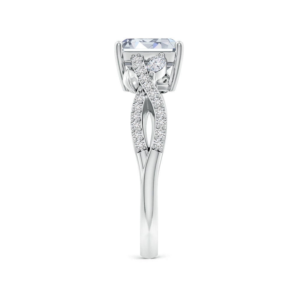 7x5mm HSI2 Nature-Inspired Emerald-Cut and Marquise Diamond Side Stone Engagement Ring in White Gold Side 299