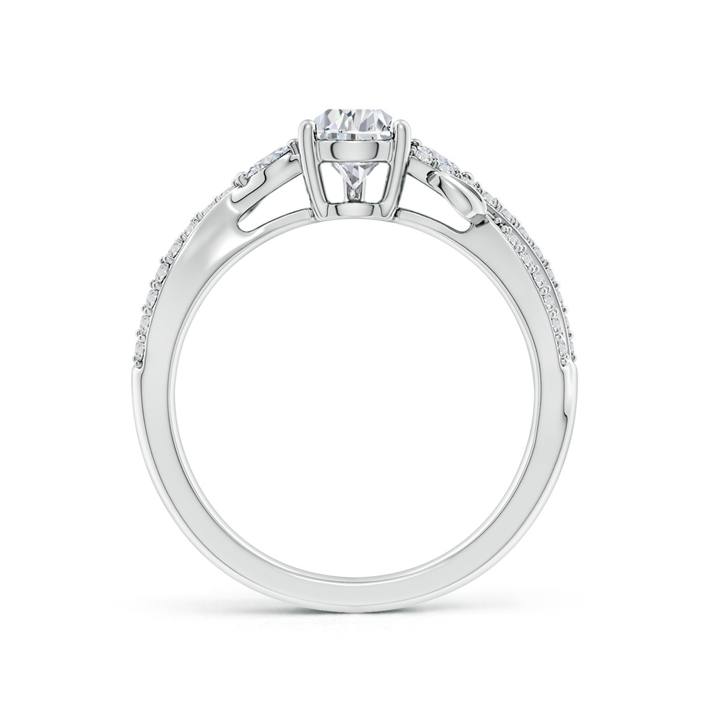 7x5mm HSI2 Nature-Inspired Pear and Marquise Diamond Side Stone Engagement Ring in White Gold Side 199
