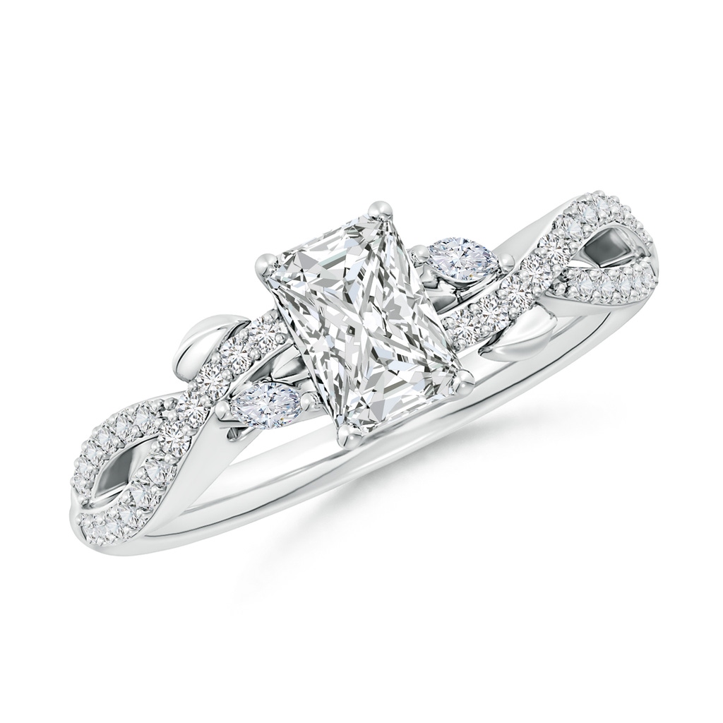 6.5x4.5mm HSI2 Nature-Inspired Radiant-Cut and Marquise Diamond Side Stone Engagement Ring in White Gold