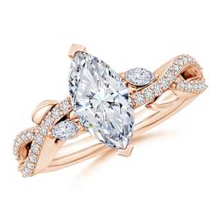 12x6mm HSI2 Nature-Inspired Marquise Diamond Side Stone Engagement Ring in 10K Rose Gold
