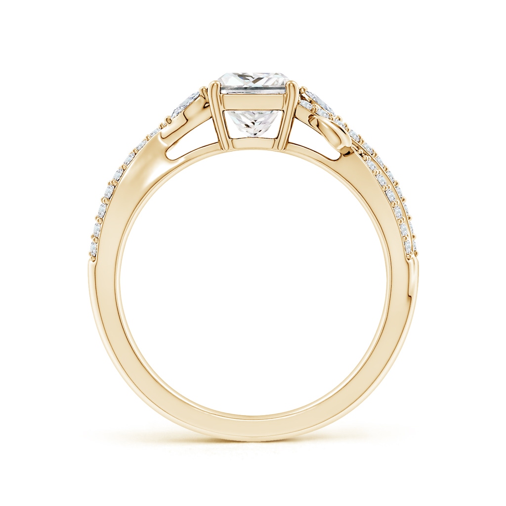 5mm GVS2 Nature-Inspired Princess-Cut and Marquise Diamond Side Stone Engagement Ring in Yellow Gold Side 199