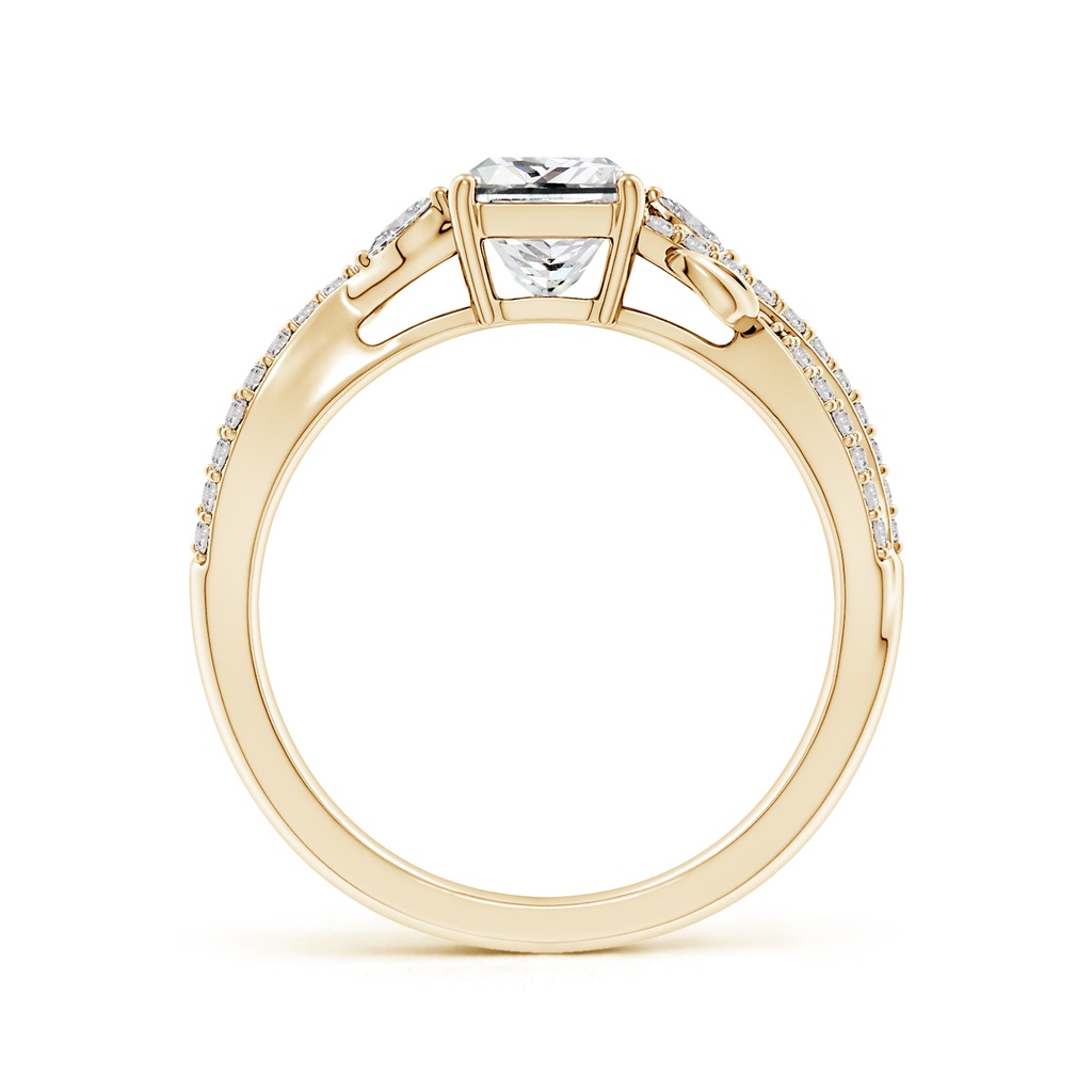 5mm IJI1I2 Nature-Inspired Princess-Cut and Marquise Diamond Side Stone Engagement Ring in Yellow Gold Side 199