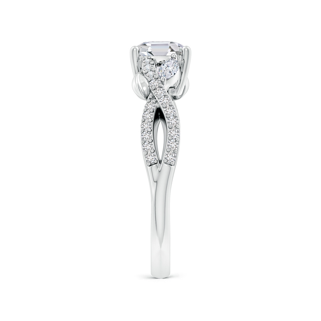 5.5mm HSI2 Nature-Inspired Asscher-Cut and Marquise Diamond Side Stone Engagement Ring in White Gold Side 299