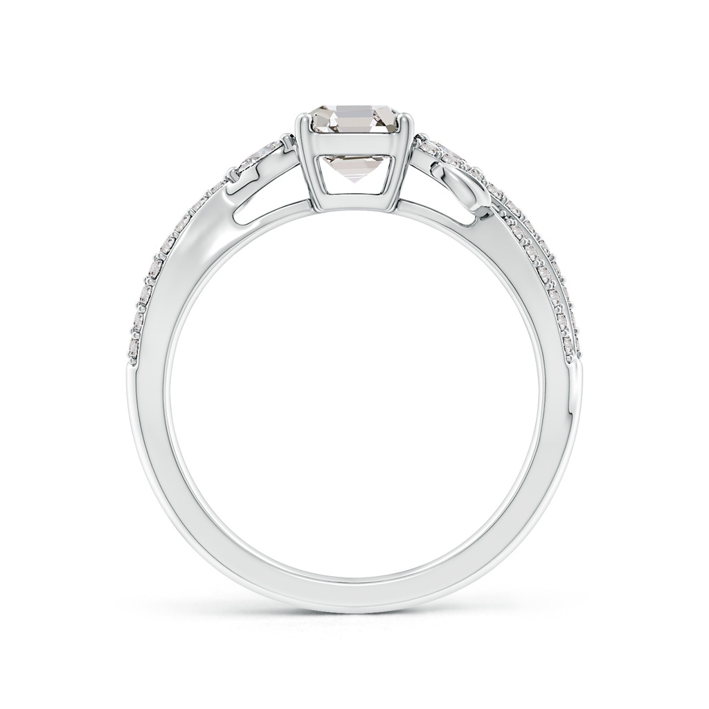 5mm IJI1I2 Nature-Inspired Asscher-Cut and Marquise Diamond Side Stone Engagement Ring in White Gold Side 199