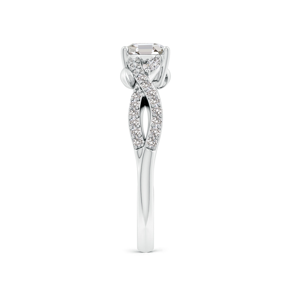 5mm IJI1I2 Nature-Inspired Asscher-Cut and Marquise Diamond Side Stone Engagement Ring in White Gold Side 299