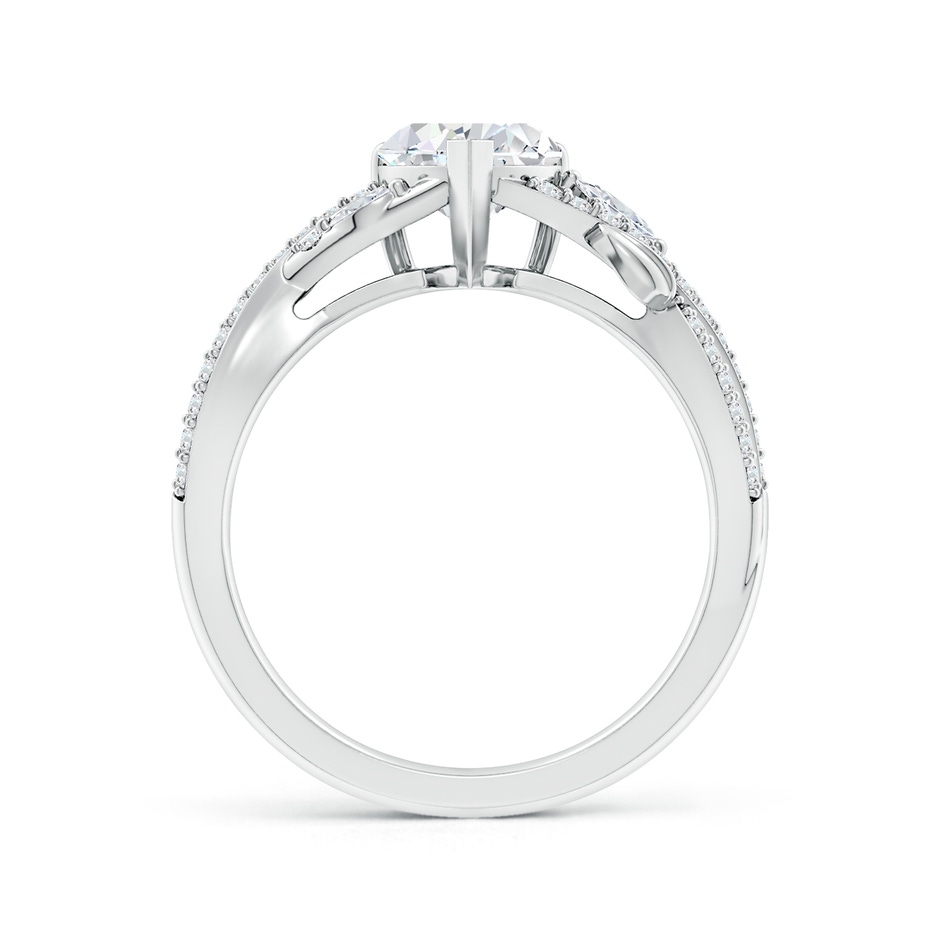 6.5mm GVS2 Nature-Inspired Heart and Marquise Diamond Side Stone Engagement Ring in P950 Platinum side 199