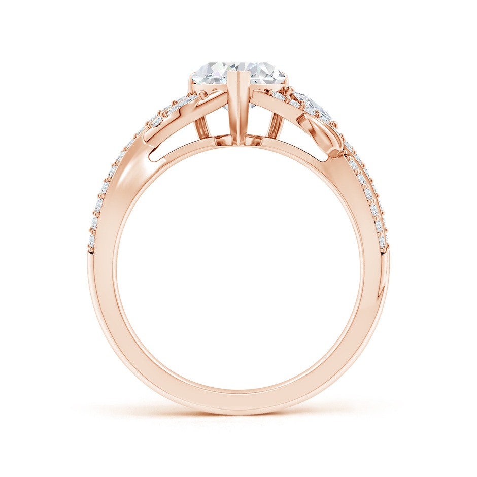 6.5mm GVS2 Nature-Inspired Heart and Marquise Diamond Side Stone Engagement Ring in Rose Gold side 199