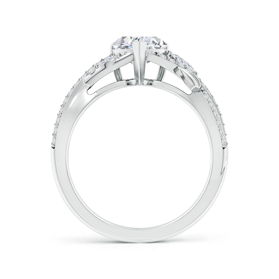 6.5mm HSI2 Nature-Inspired Heart and Marquise Diamond Side Stone Engagement Ring in P950 Platinum side 199