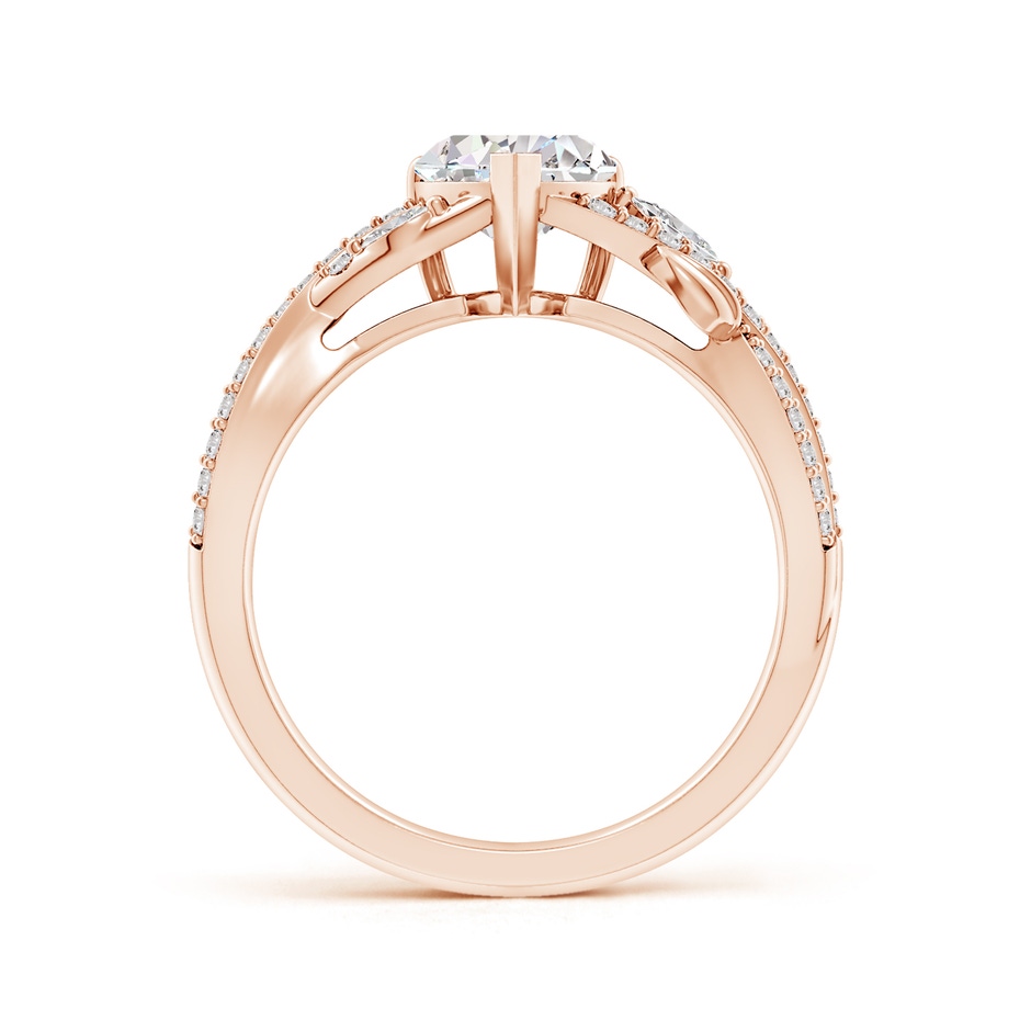 6.5mm IJI1I2 Nature-Inspired Heart and Marquise Diamond Side Stone Engagement Ring in Rose Gold side 199