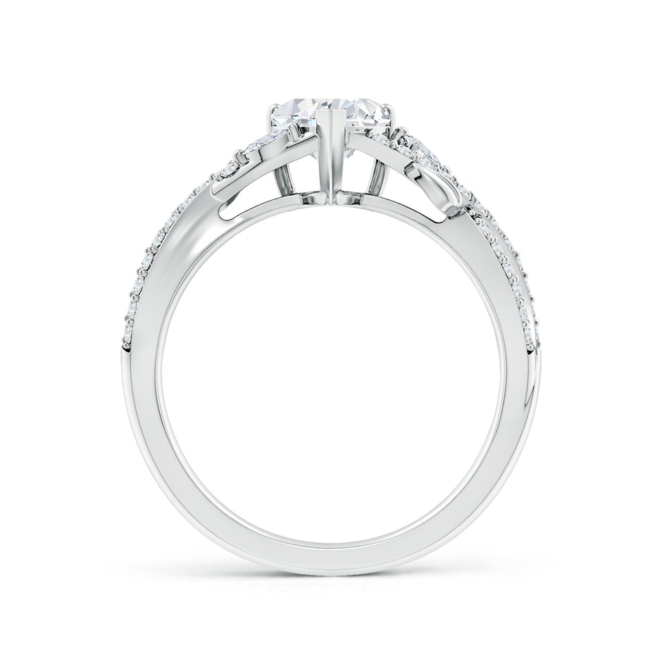 6mm GVS2 Nature-Inspired Heart and Marquise Diamond Side Stone Engagement Ring in P950 Platinum side 199
