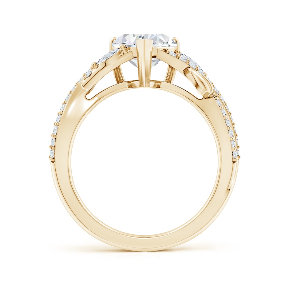 7.5mm GVS2 Nature-Inspired Heart and Marquise Diamond Side Stone Engagement Ring in 9K Yellow Gold side 199