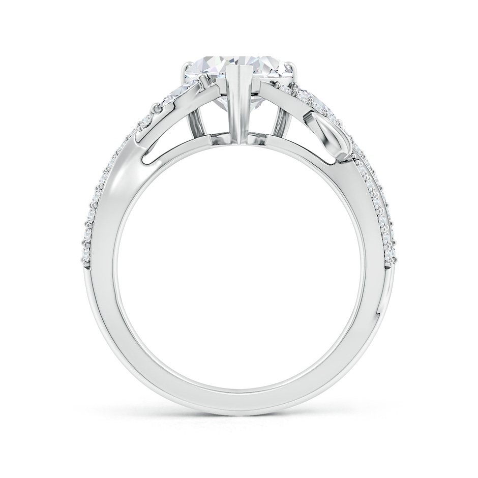 7.5mm GVS2 Nature-Inspired Heart and Marquise Diamond Side Stone Engagement Ring in P950 Platinum side 199