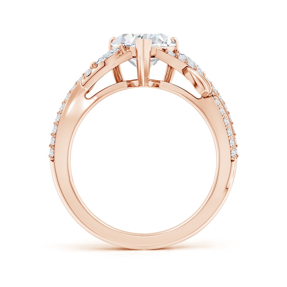 7.5mm GVS2 Nature-Inspired Heart and Marquise Diamond Side Stone Engagement Ring in Rose Gold side 199