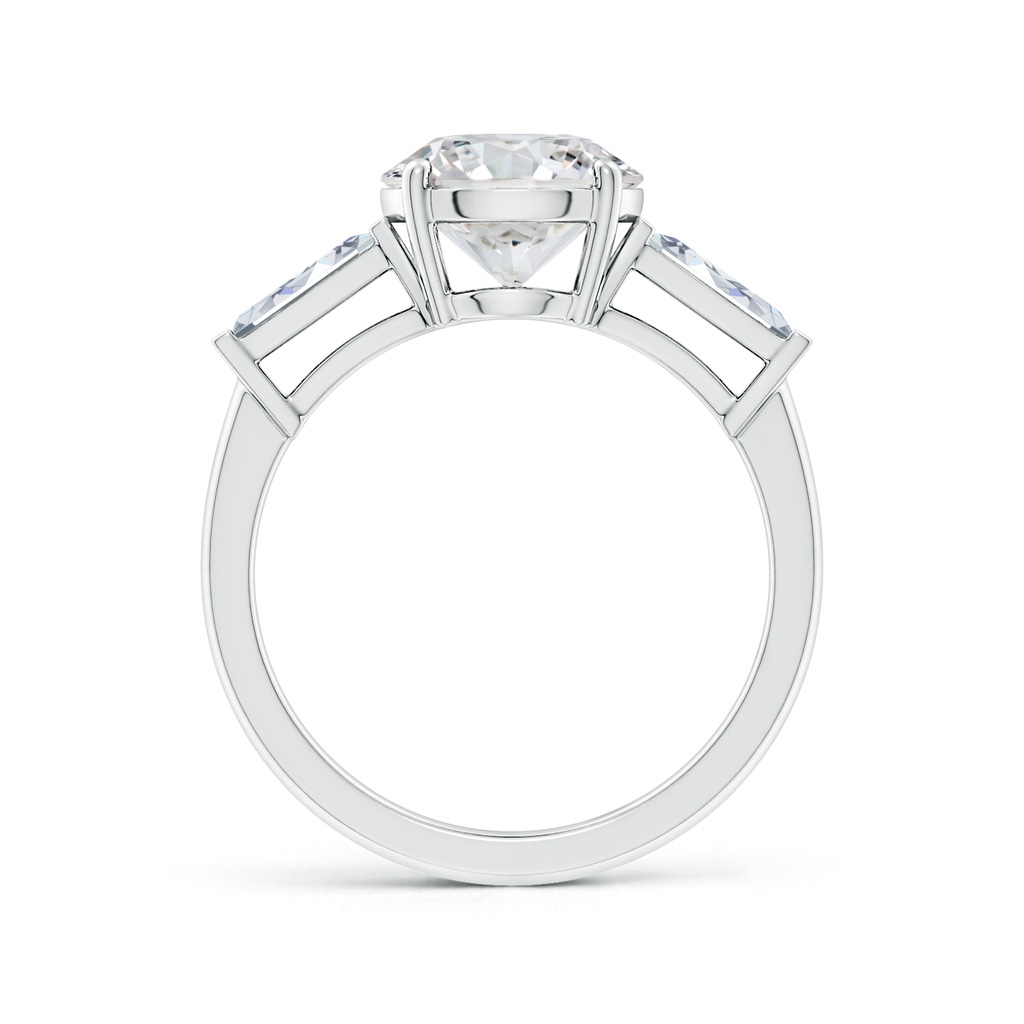 8.9mm HSI2 Round and Tapered Baguette Diamond Side Stone Engagement Ring in P950 Platinum Side 199